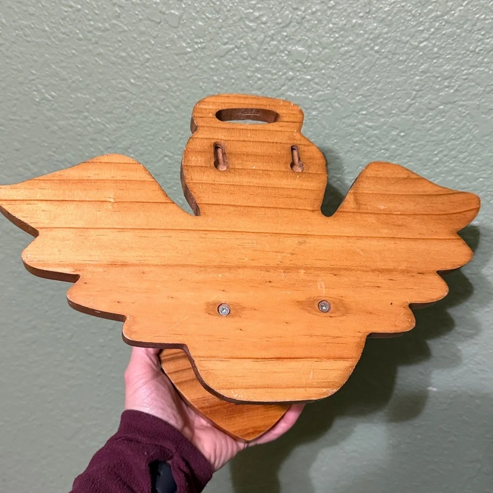 Wooden Heart Wings Wall Decor 90s Angel Fairy Rustic